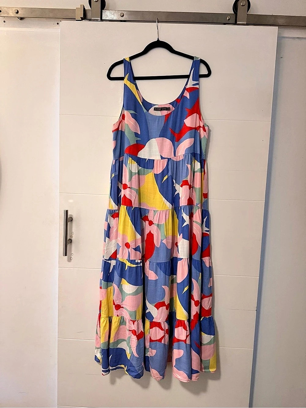 Mister Zimi Abstract Maxi Dress Blue & Red Size 12